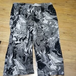 Abstract Black and Gray Patterned Palooza Pants sz3X